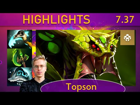 ⭐ 7.37 Topson Venomancer |KDA - 23 KP - 78%| New patch Mid Highlights - Dota 2 Top MMR