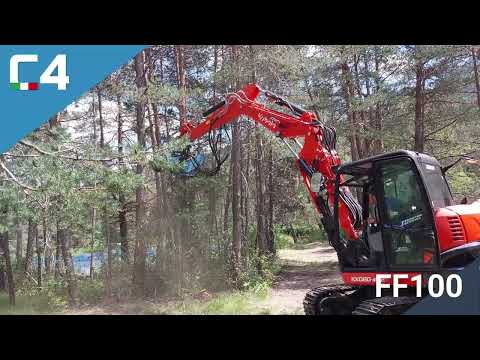 FF100 - TESTATA TRINCIANTE IDRAULICA FORESTALE A DENTI FISSI PER ESCAVATORI DA 6 A 18 Ton