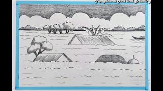 How to draw a Flood Scenery  bonnar Drisso drawing