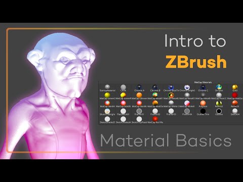 Intro to ZBrush 017 - Material Basics! Matcaps, Standard, Material Settings, Lights, and Shadows!