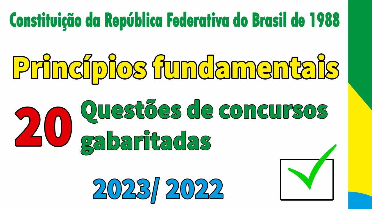 Princípios fundamentais da Constituição Federal - Questões de concursos