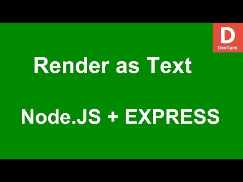 Express js How to Render Output as Text with Express in Node js
