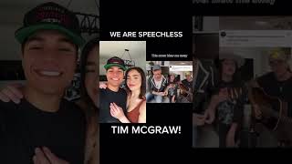WE ARE SPEECHLESS! Thank you Tim McGraw for the love! #countrymusic #timmcgraw