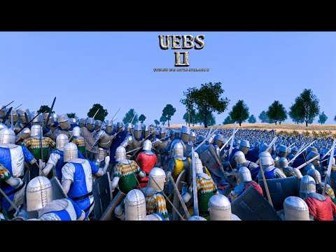 10000 Footmans VS 15000  Heavy Knights. Ultimate Epic Battle Simulator 2  UEBS 2