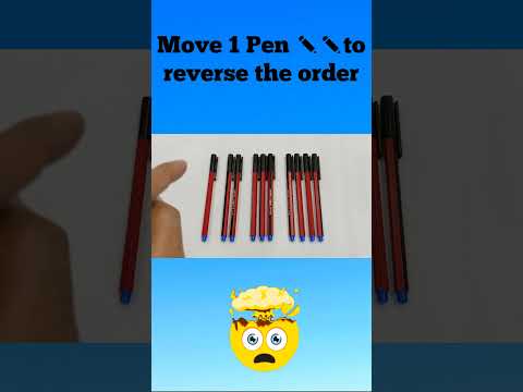 Viral Puzzle - Move 1 Pen to Reverse the Order #shorts #puzzle