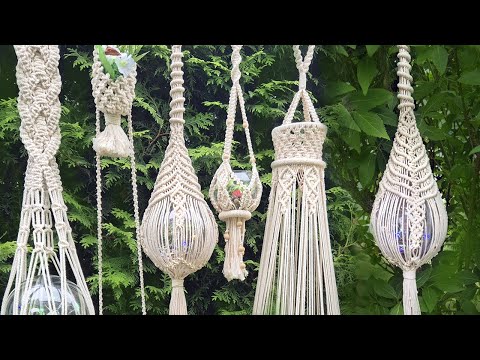DIY Macrame Leaf Plant Hanger Lantern