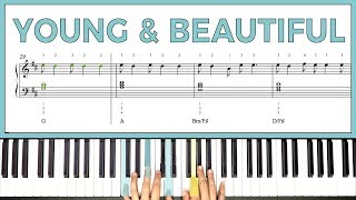 How to play 'Young &amp; Beautiful' by Lana Del Rey on the piano -- Playground Sessions