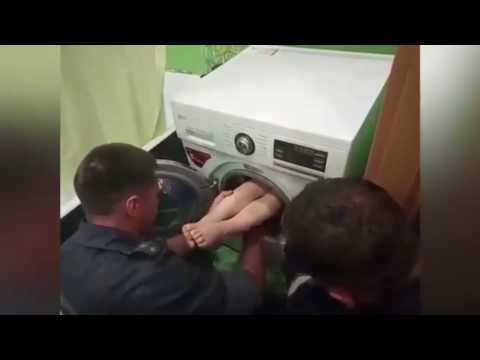 Parah,,!!! Bermain Petak Umpet Malah Masuk Mesin Cuci & Gak Bisa Keluar