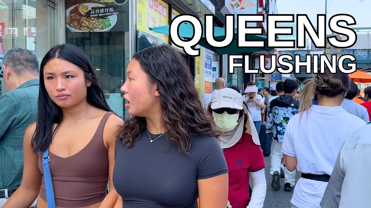 Immersive street-level walking tour through New York — Queens, United States, showcasing authentic urban landscapes, local architecture, and the vibrant atmosphere of the city's neighborhoods