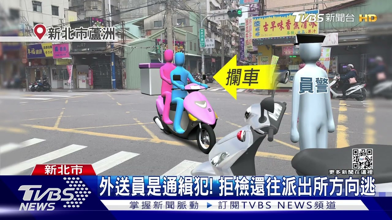 紅燈轉彎違規遭攔！外送員拋下女友　拒檢跑