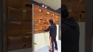 3D PVC Panel Installation, amazing woodwork #shorts #woodworking #furniture #design