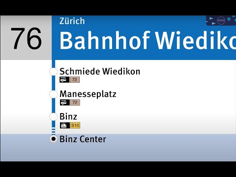 VBZ Ansagen » 76 Bahnhof Wiedikon — Binz Center | SLBahnen