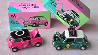 HK TINY SQUID GAME DIECAST MINI ART CAR WITH OPENING PART AND ACCESSORIES. MINI COOPER! 
