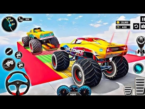 Monster Mega Ramp Car 🚗 indian vehicles truck simulator Mega Ramp 