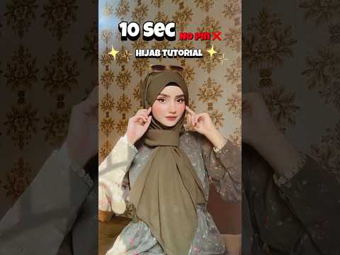 Quick 10 Second No Pin Hijab Tutorial /Full Video By Areeba_tahir_ #hijabtutorial #tutorial #shorts