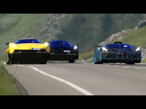 Bugatti Bolide vs Koenigsegg Jesko Absolut vs Devel Sixteen at Highlands