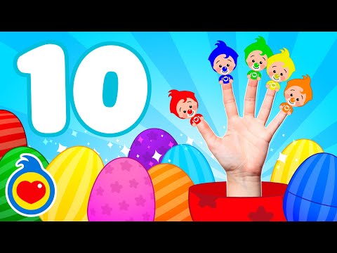 10 Huevos de Pascua Sorpresa (Familia Dedo) 🎁 Aprende los Colores ♫ Canciones Infantiles ♫ Plim Plim