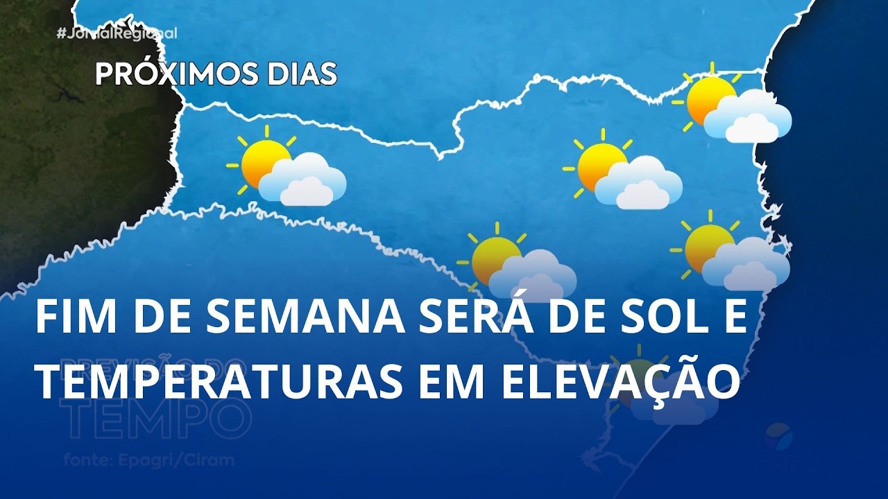Fim de semana será de sol e temperaturas em elevação em Santa Catarina