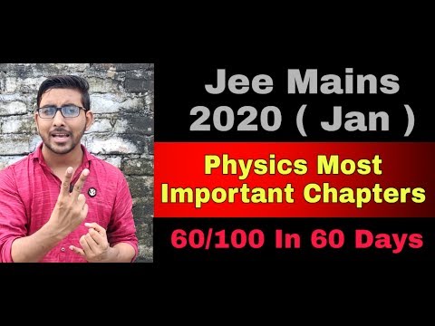 Jee mains 2020 :- Physics Most important chapters | Score 60 marks in 60 days Video