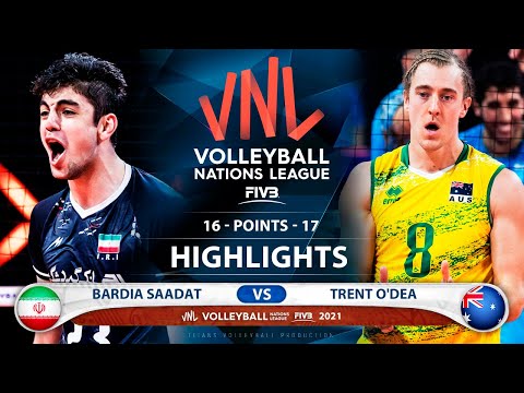 Iran vs Australia | VNL 2021 | Highlights | Bardia Saadat  vs Trent O'Dea