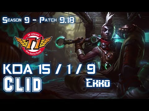 SKT T1 Clid EKKO vs KARTHUS Jungle - Patch 9.18 KR Ranked