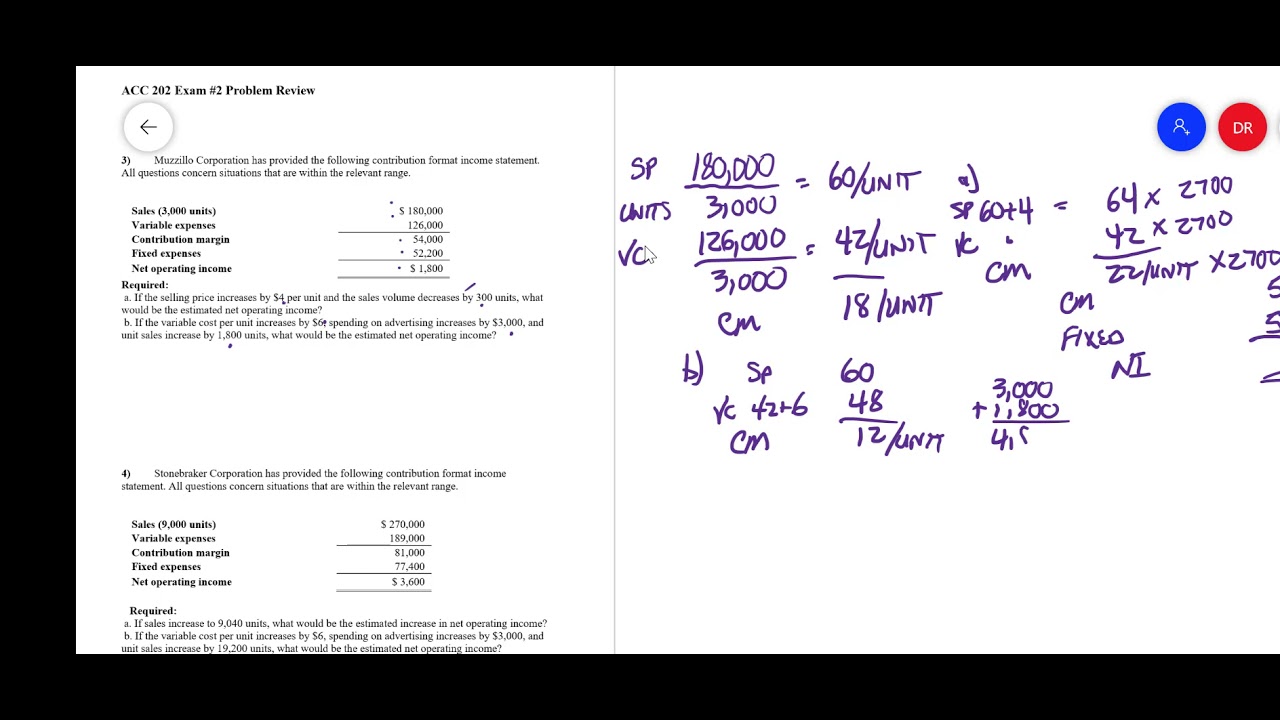 ACC 202 Exam 2 Problem Review