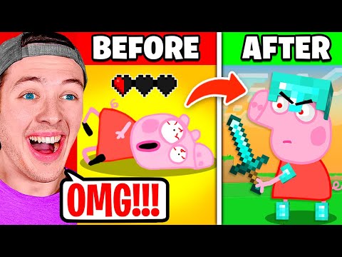 BeckBroReacts - Reacting to PEPPA PIG vs HUNTER in Minecraft! (Dream??)