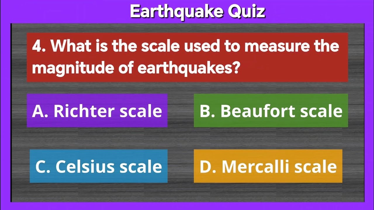 Earthquake Quiz