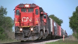 preview picture of video 'CN 2123 East by Charter Grove, Illinois on 5-13-2012'
