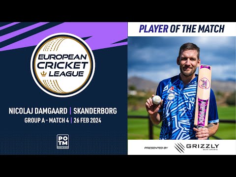 POTM:N.Damgaard - COB vs SKA |Group A, Match 4| European Cricket League 2024 |26 Feb 2024| ECL24.004