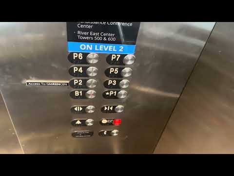 Scenic Otis Elevonic 411 Elevators @ Beaubien Garage - Downtown Detroit MI