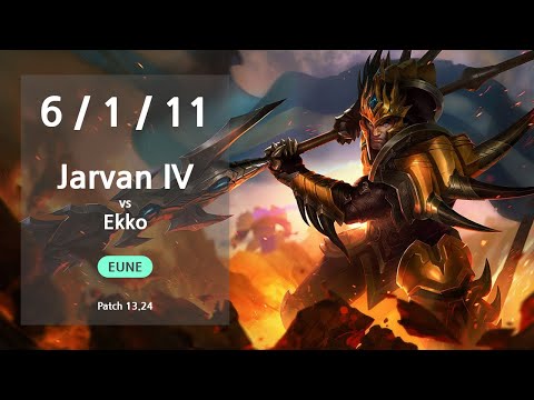 Jarvan IV Jungle vs Ekko - EUNE Master Patch 13.24