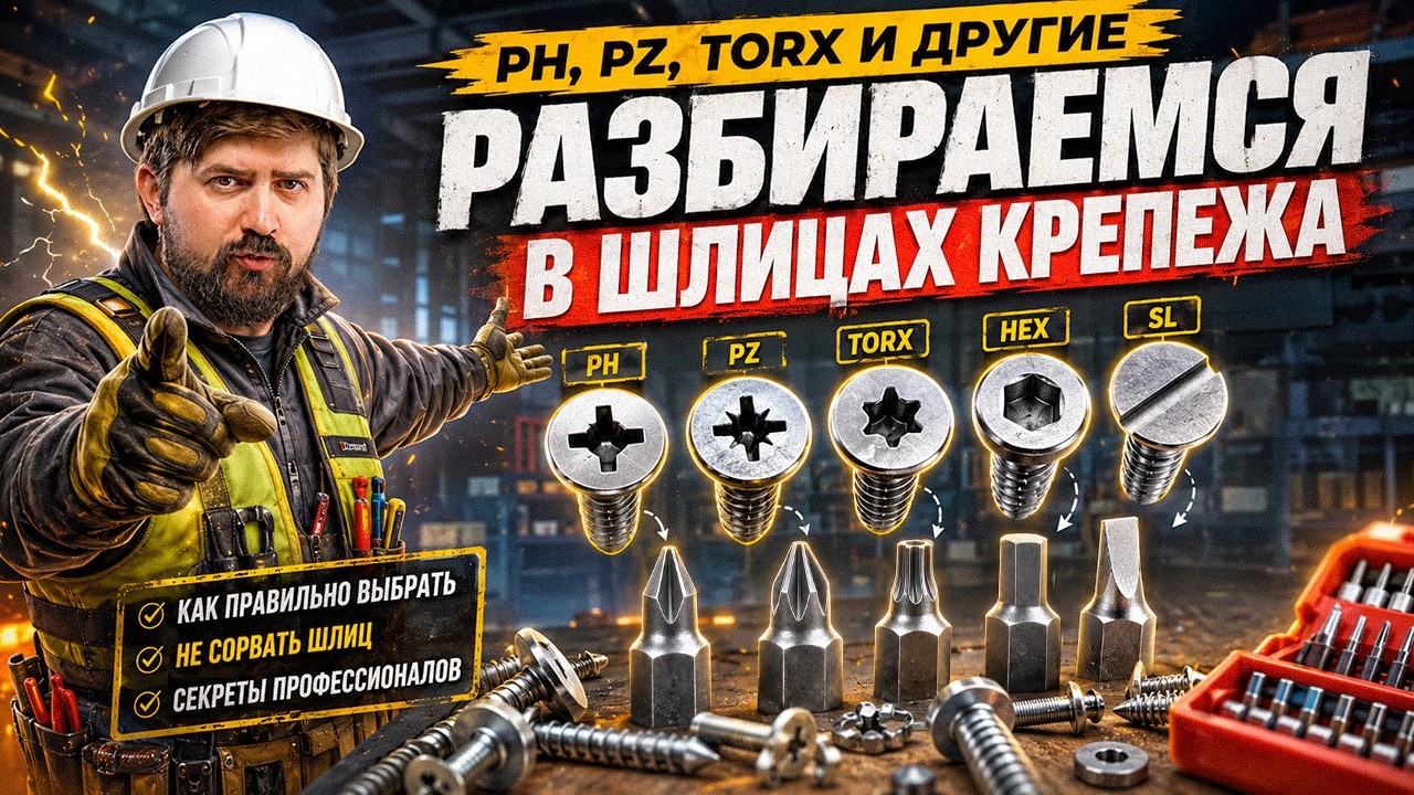 PH, PZ, TORX и другие: разбираемся в шлицах крепежа