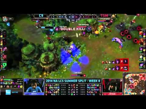 TSM's Amazing Flash Ult on C9's Sneaky | LCS | TSM Vs C9 |