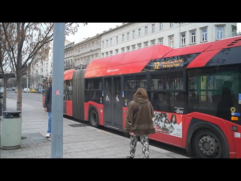 Hungary, Budapest, bus 72 ride from Arany János utca metro station to Deák Ferenc tér
