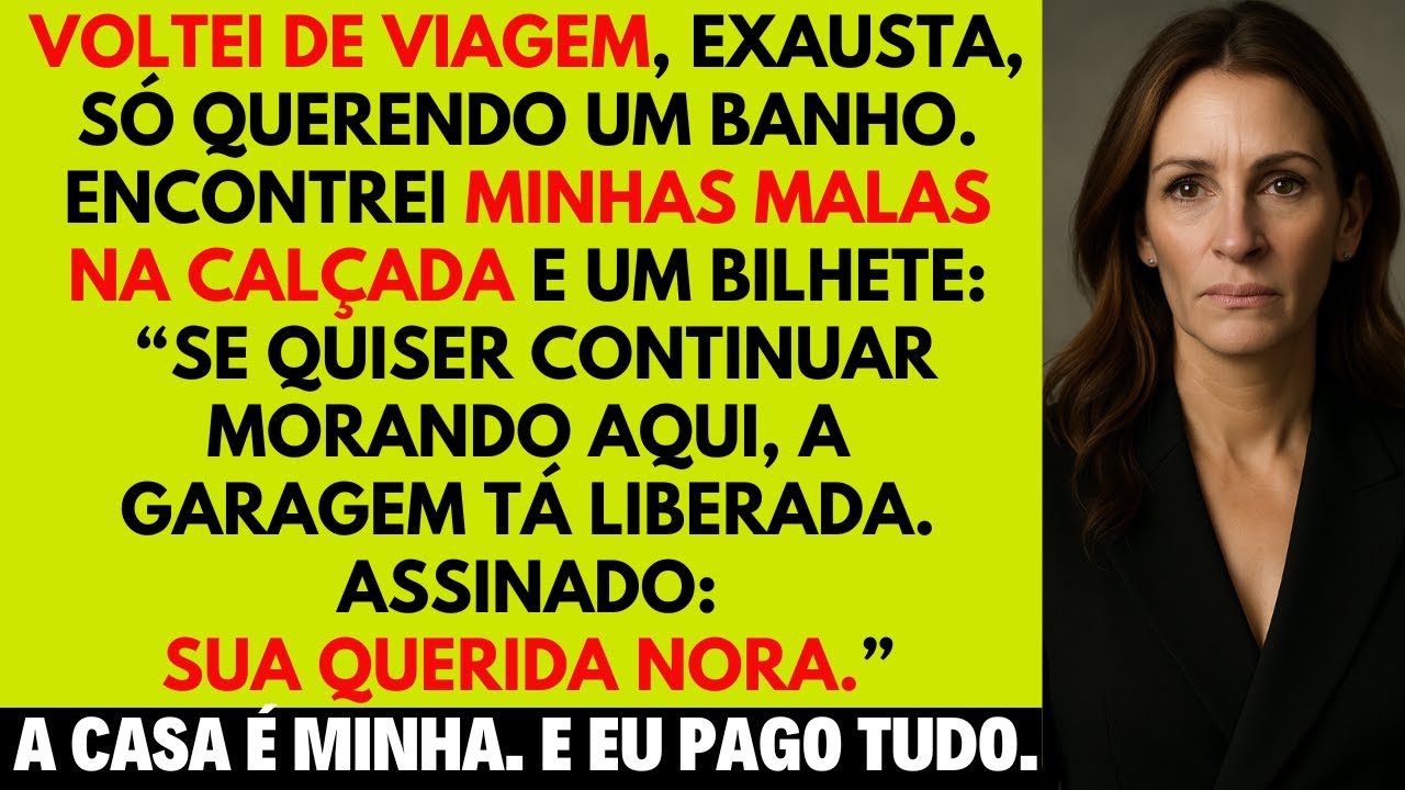 Voltei de viagem e encontrei minhas malas na calçada junto com um bilhete: Se quiser ficar por aqui!
