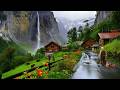 Rainy Day In SWITZERLAND ️ Grindelwald 4K Most Beautiful Villages Walking In The Rain