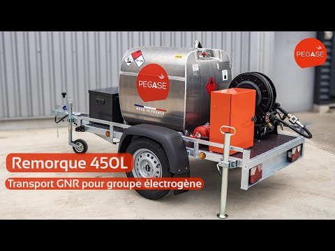 Cuve GNR 450L sur remorque de transport ADR - Citerne mobile diesel gasoil <500L_3