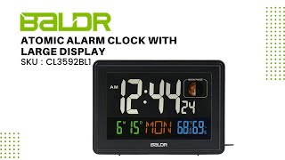 BALDR Atomic Alarm Clock in Color with Large Display (Black)