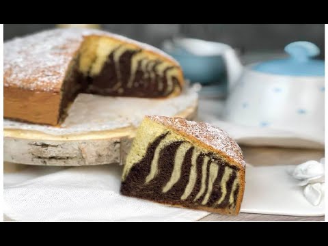 TORTA ZEBRATA ALL' ACQUA SOFFICISSIMA | IMPASTO PERFETTO Dolce a Strisce Bicolore Ricetta Facile