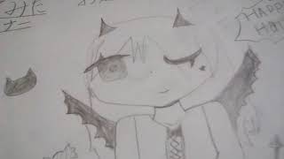 [かいてみたコーナー2]ハロウィンの仮装した子かいてみた