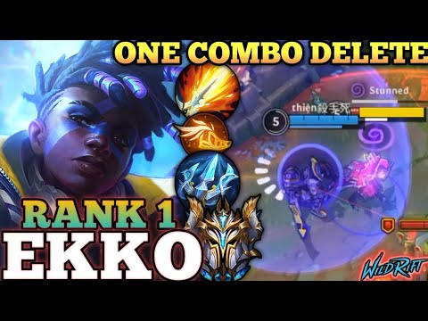 EKKO OP ONE COMBO ERASE! HYPER KILLER MIDLANE MVP PLAY - TOP 1 GLOBAL EKKO BY thiện殺手死ㅠㅠ - WILD RIFT