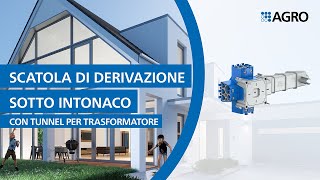 Scatola di derivazione sotto intonaco con tunnel per trasformatore