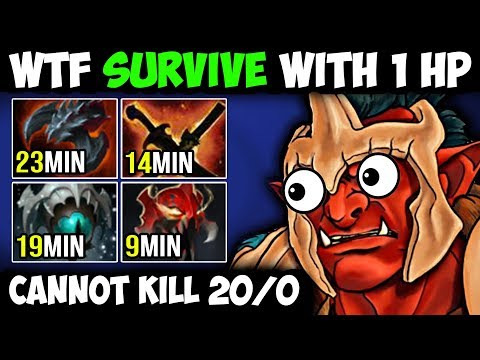 Madness [Troll Warlord] Amazing Survive With 1HP Unkillable 20/0 HOW TO CRAZY FAST FARM 7.21 DOTA 2