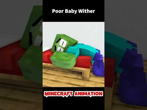 Minecraft Baby Zombie saves Baby Wither - Monster School Minecraft Animation #shorts
