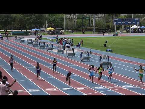 Girls 100m Dash 13-14 Year Old Heat 4 - 44th Annual Northwest Track and Field Classic 2019