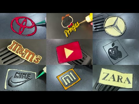 Compilation Logos Pancake Art - ZARA, NIKE, m&m’s, Pringles, Benz, Toyota, Youtube, Apple, Xiaomi