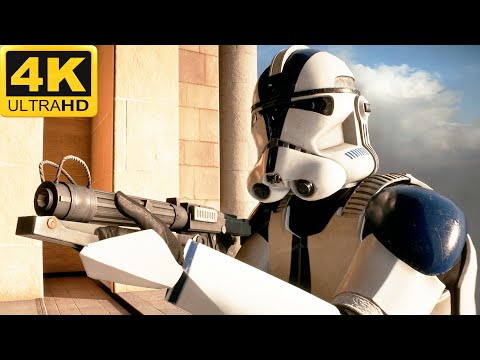 BATTLE OF NABOO: Clone Troopers vs CIS Battle Droids - Star Wars: Battlefront 2 (4K, HDR)