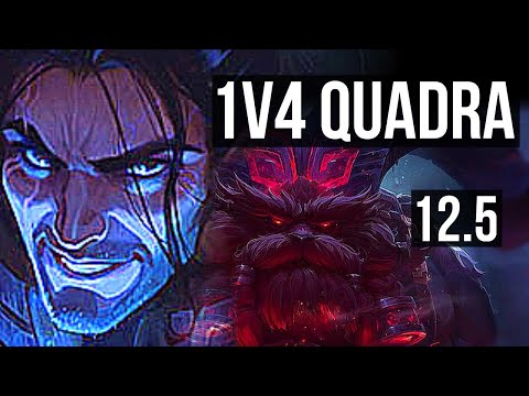 SYLAS vs ORNN (TOP) | 1v4 Quadra, 7 solo kills, Legendary, 20/5/6 | BR Master | 12.5