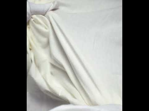 White Cotton 54 GSM Handwoven Cambric Fabric - Bleached White & Dyeable — video